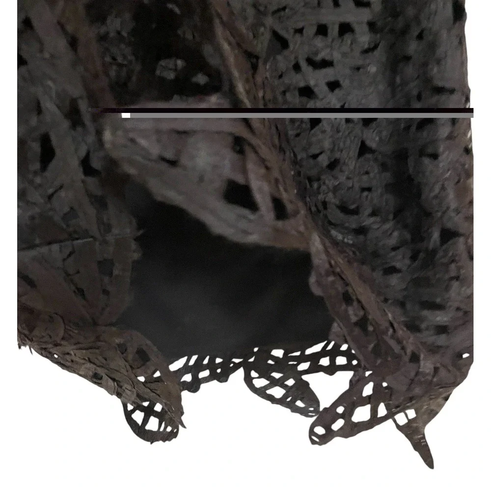 Sonia Speciale Black Ribbon Lace Skirt Whimsigoth Romantic‎ Luxury 44 8 Chic